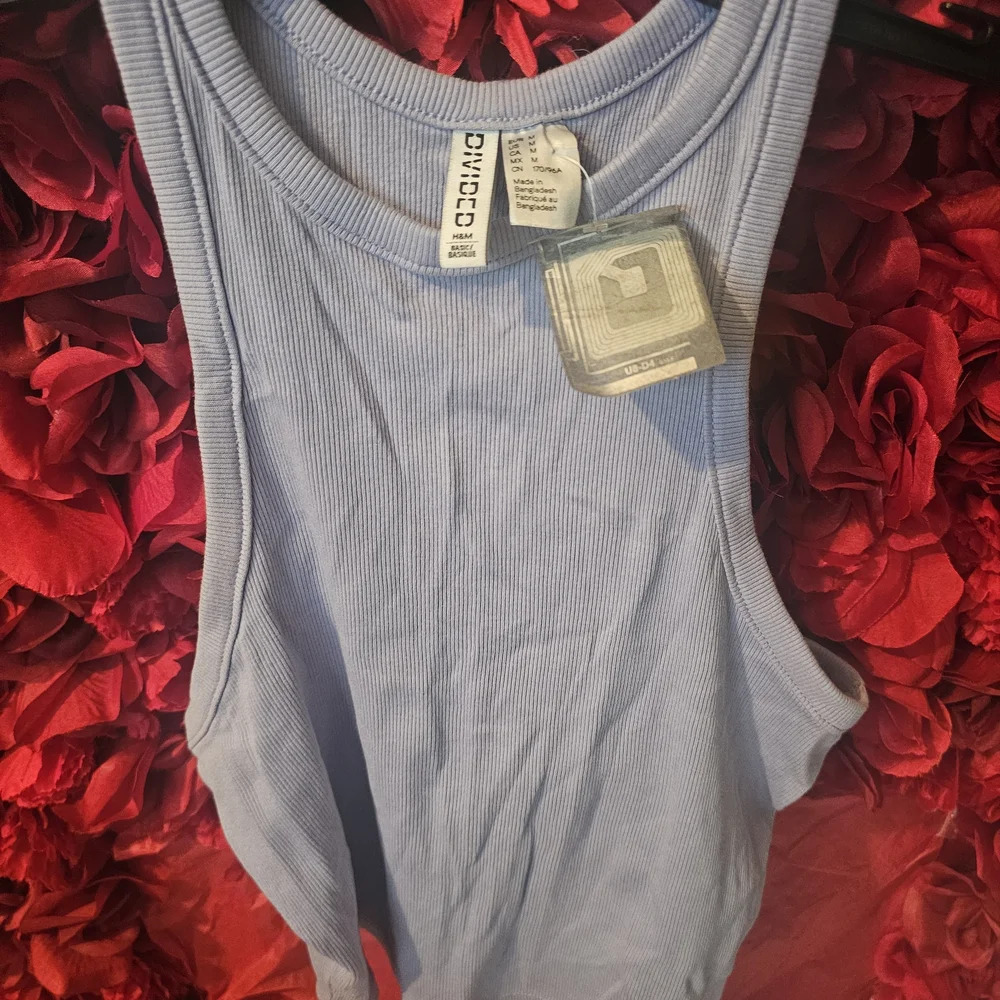 H&M NWT Divided Lavender Ribbed Crop Tank Top Suze Medium - Picture 2 of 5